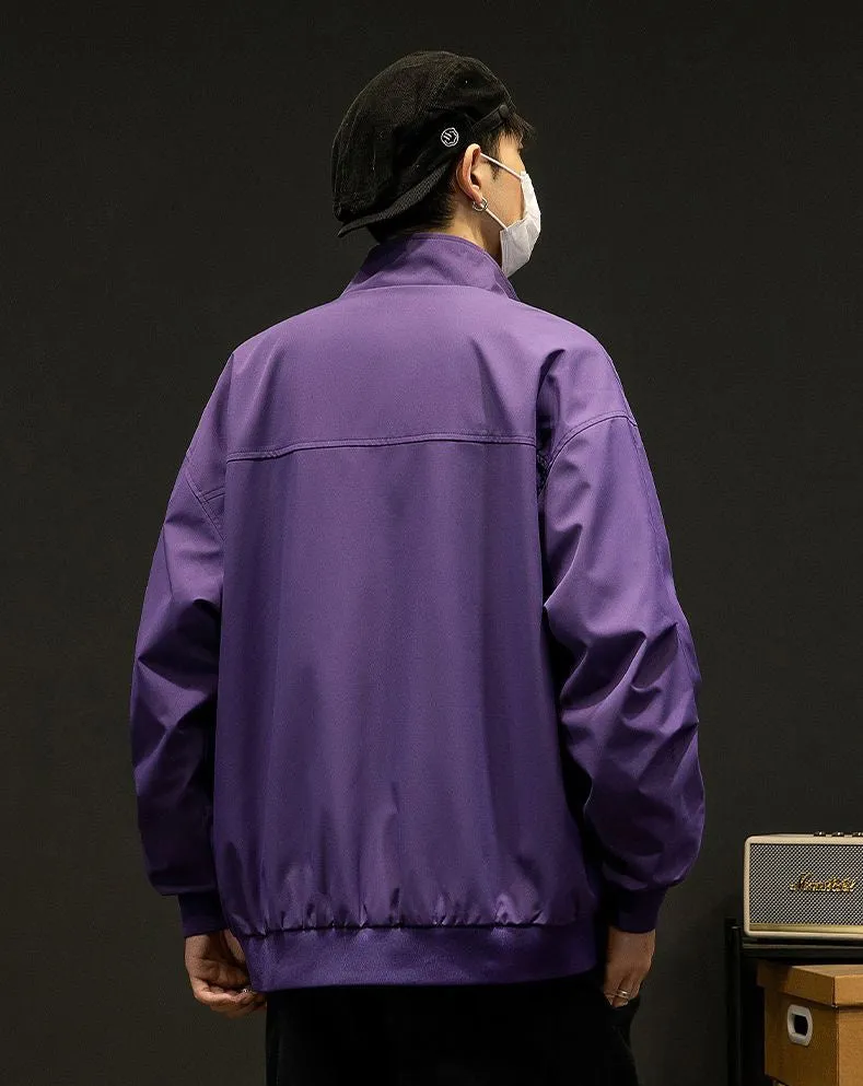 Relaxed-Fit Cargo Raincoat with Elastic Band Cuff and Full Zip