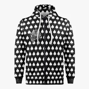 Retro Aces Zip Up Hoodie.