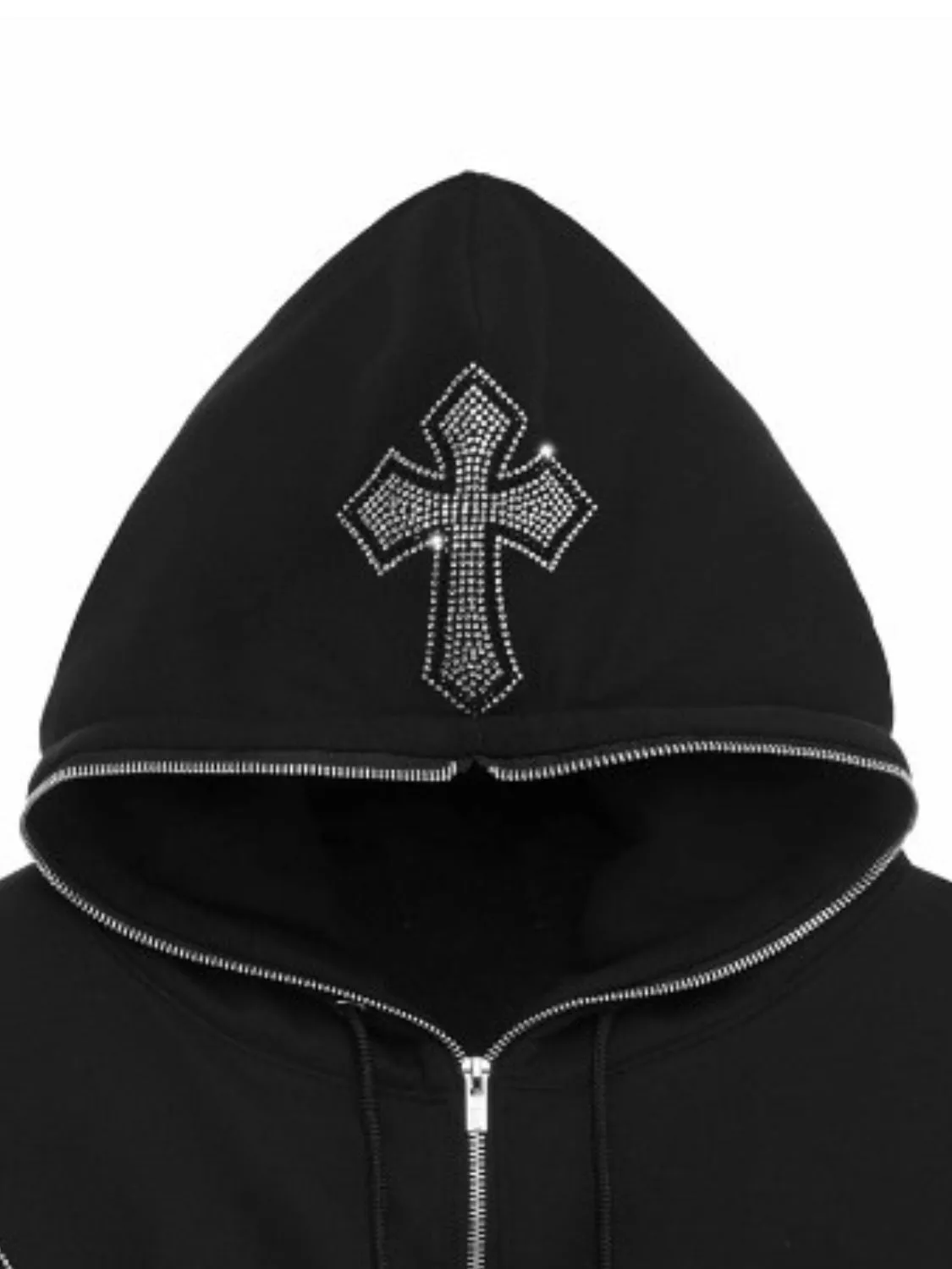Rhinestone Zip Up Hoodie