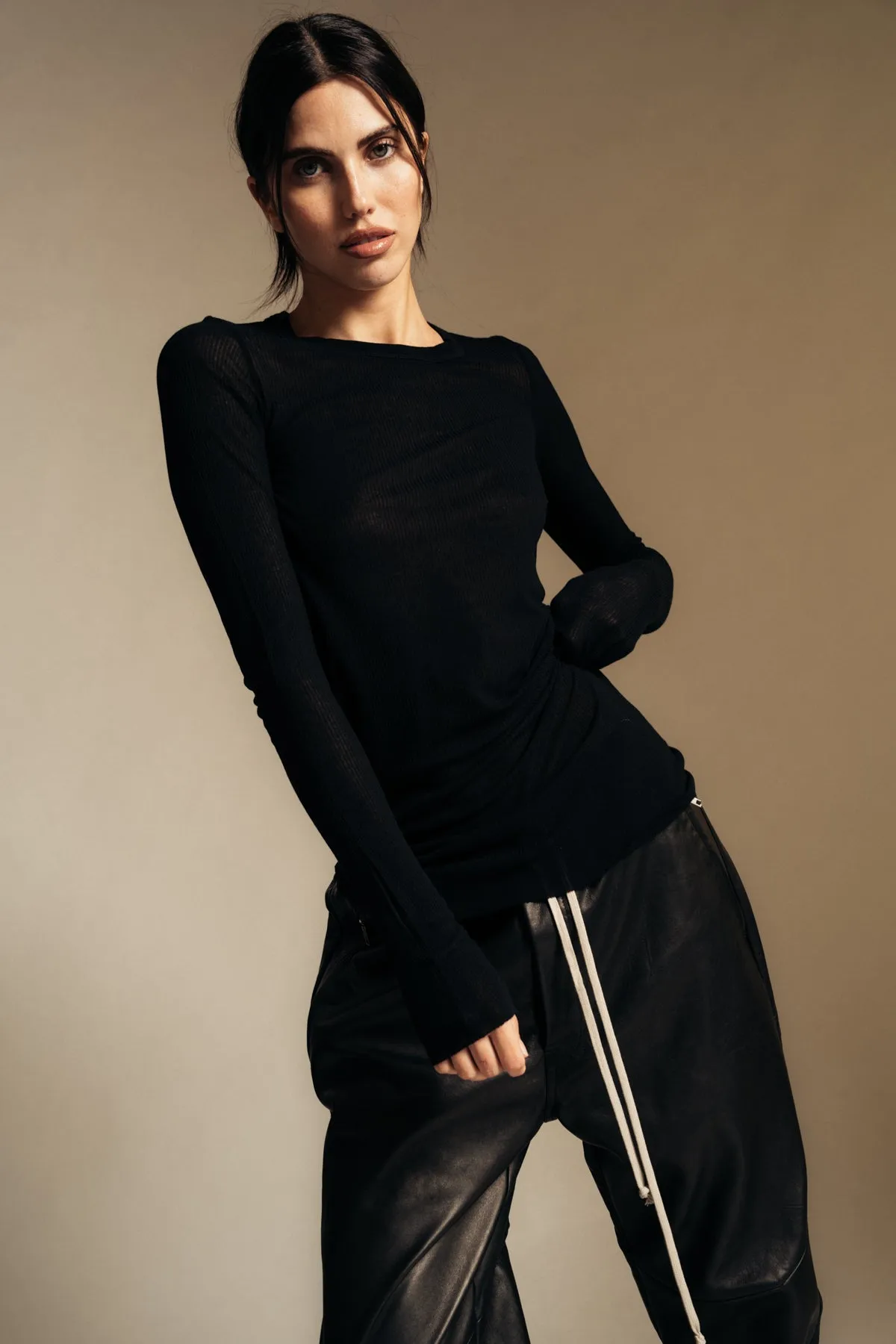 RICK OWENS | RIB LONG SLEEVE T-SHIRT