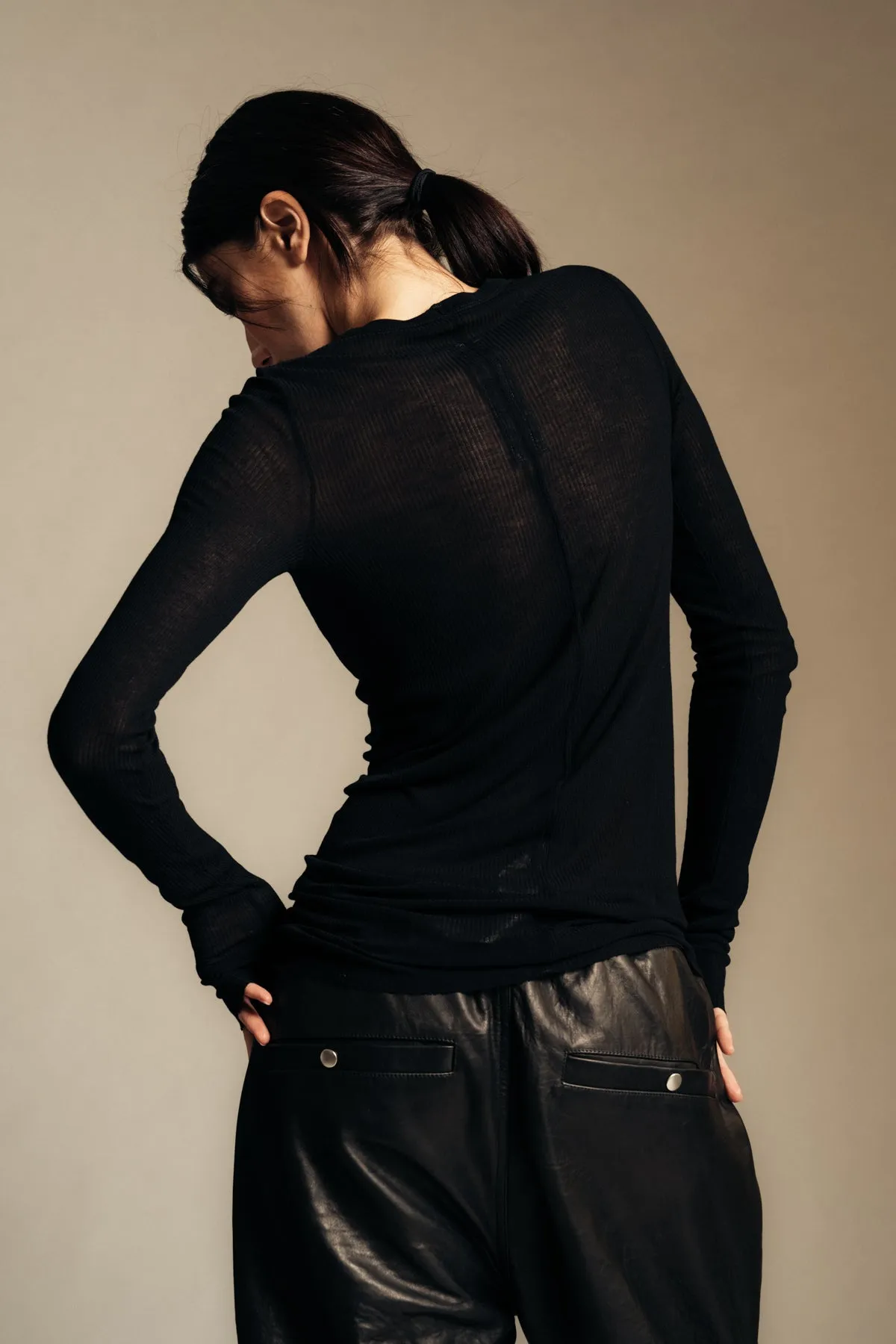 RICK OWENS | RIB LONG SLEEVE T-SHIRT