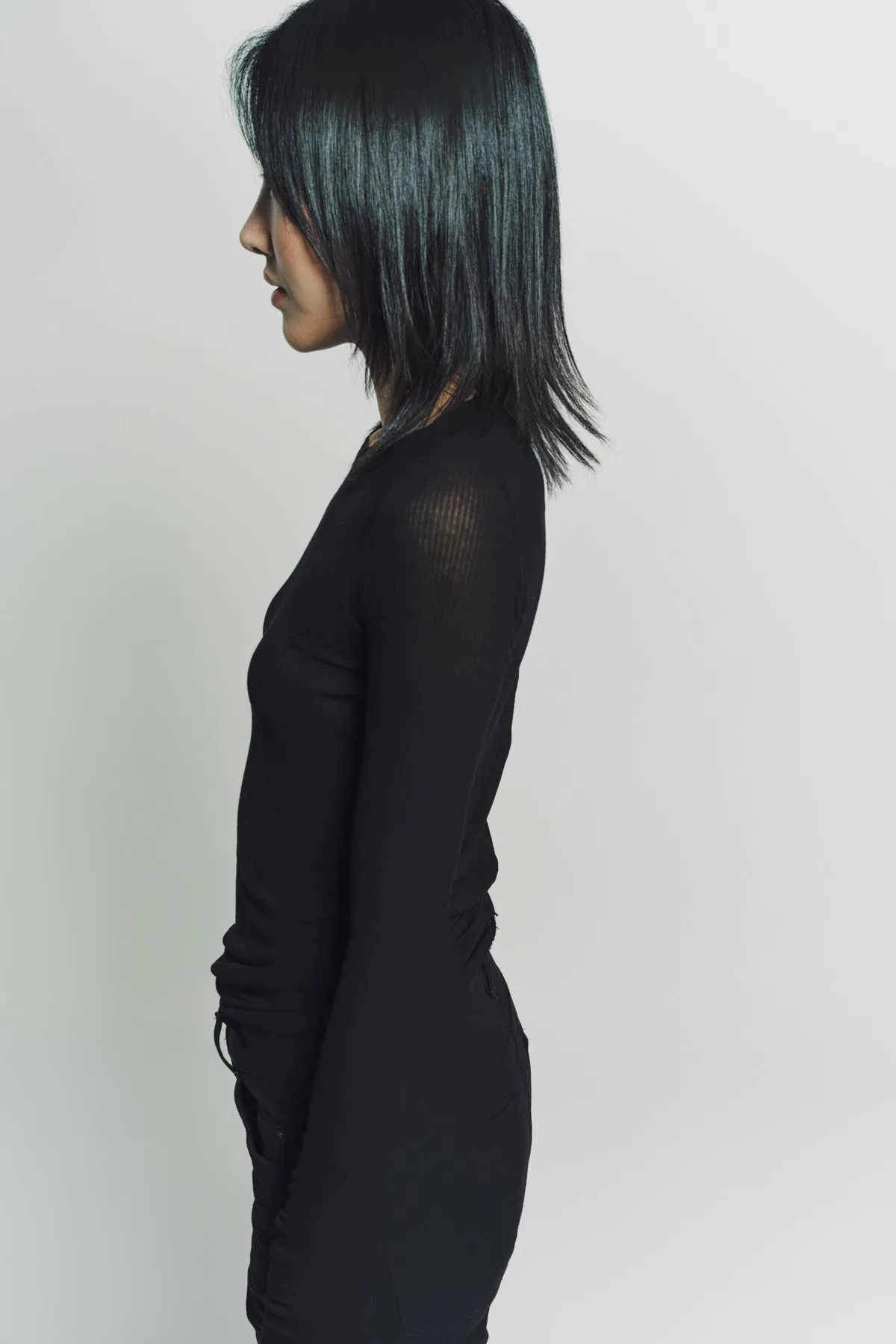 RICK OWENS | RIB LONG SLEEVE TEE