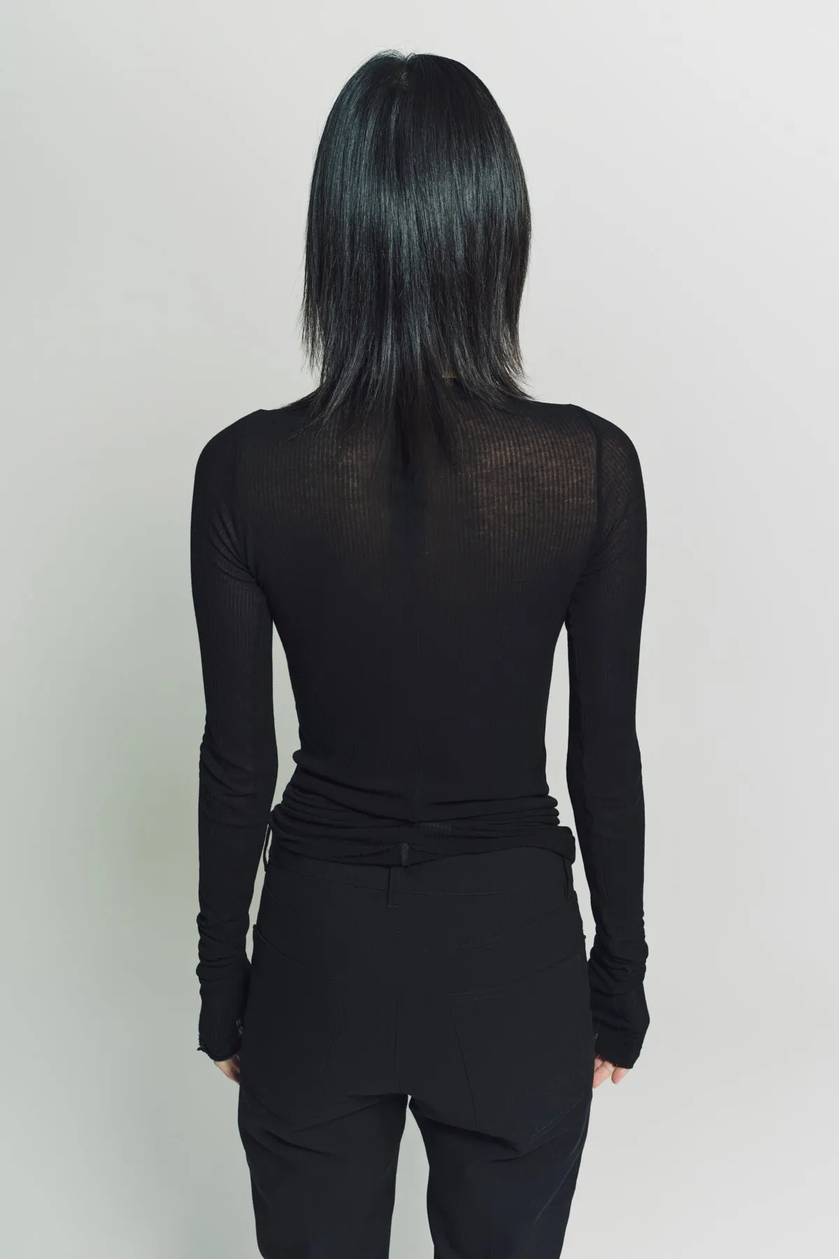 RICK OWENS | RIB LONG SLEEVE TEE