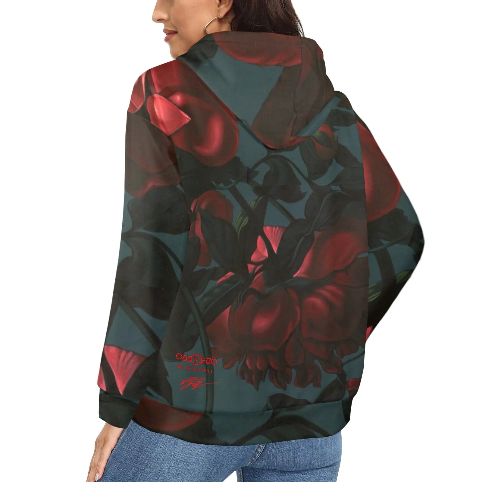 Roses Women's Fleece Full-Zip Hoodie