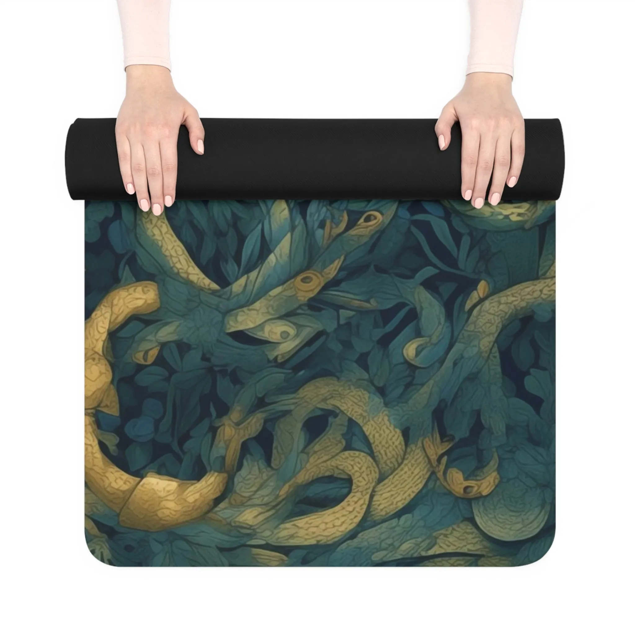 Rubber Yoga Mat- Francesca Trikonasana Snakes