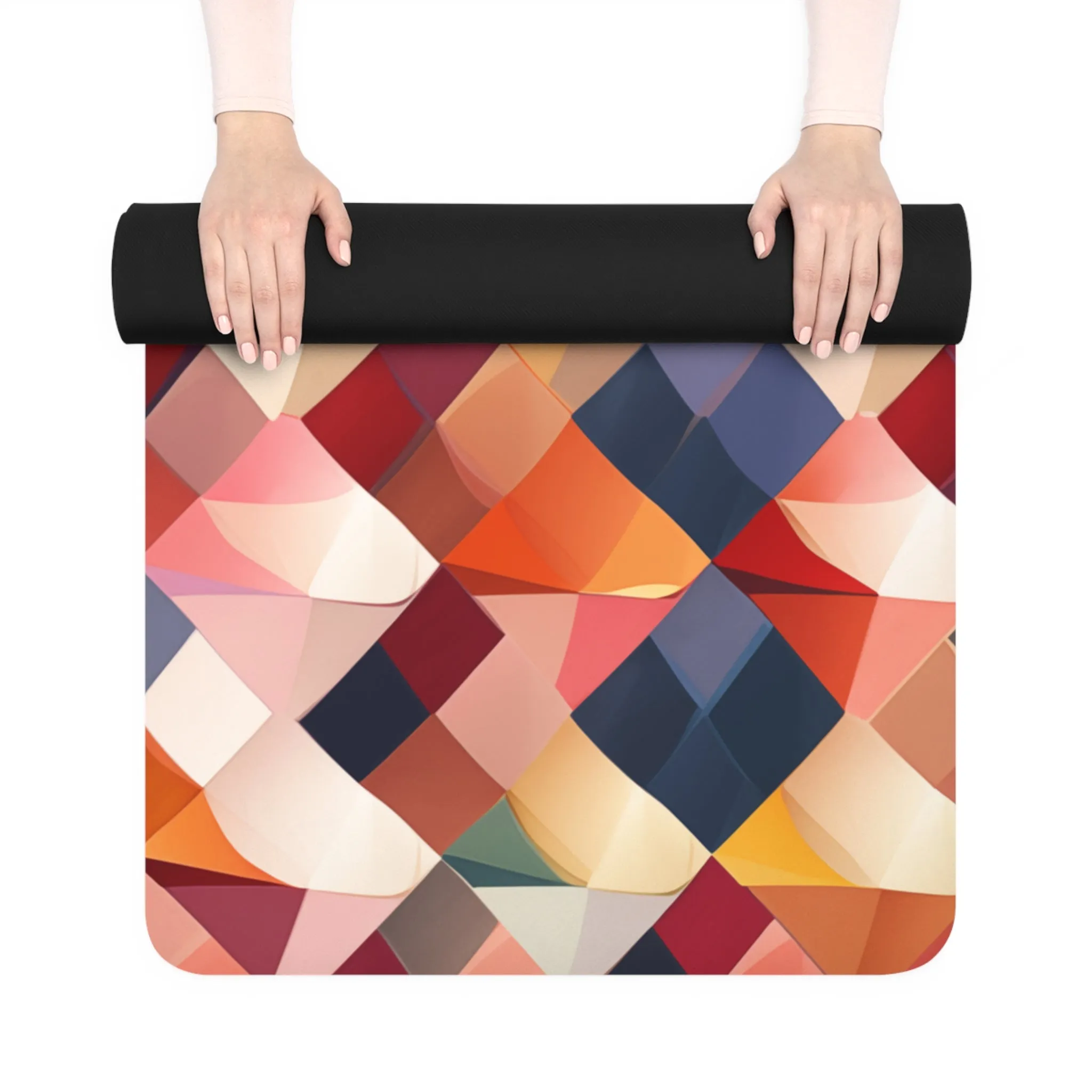 Rubber Yoga Mat- Parisian Harlequin Pattern