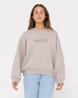 RUSTY SIGNATURE OVERSIZE CREW FLEECE