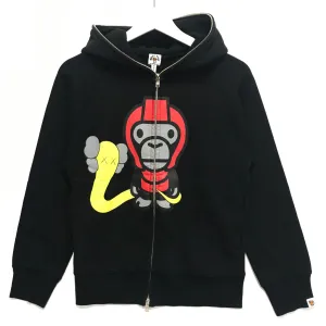 [S] Women's! A Bathing Ape Bape x Kaws Bendy Logo Full Zip Hoodie