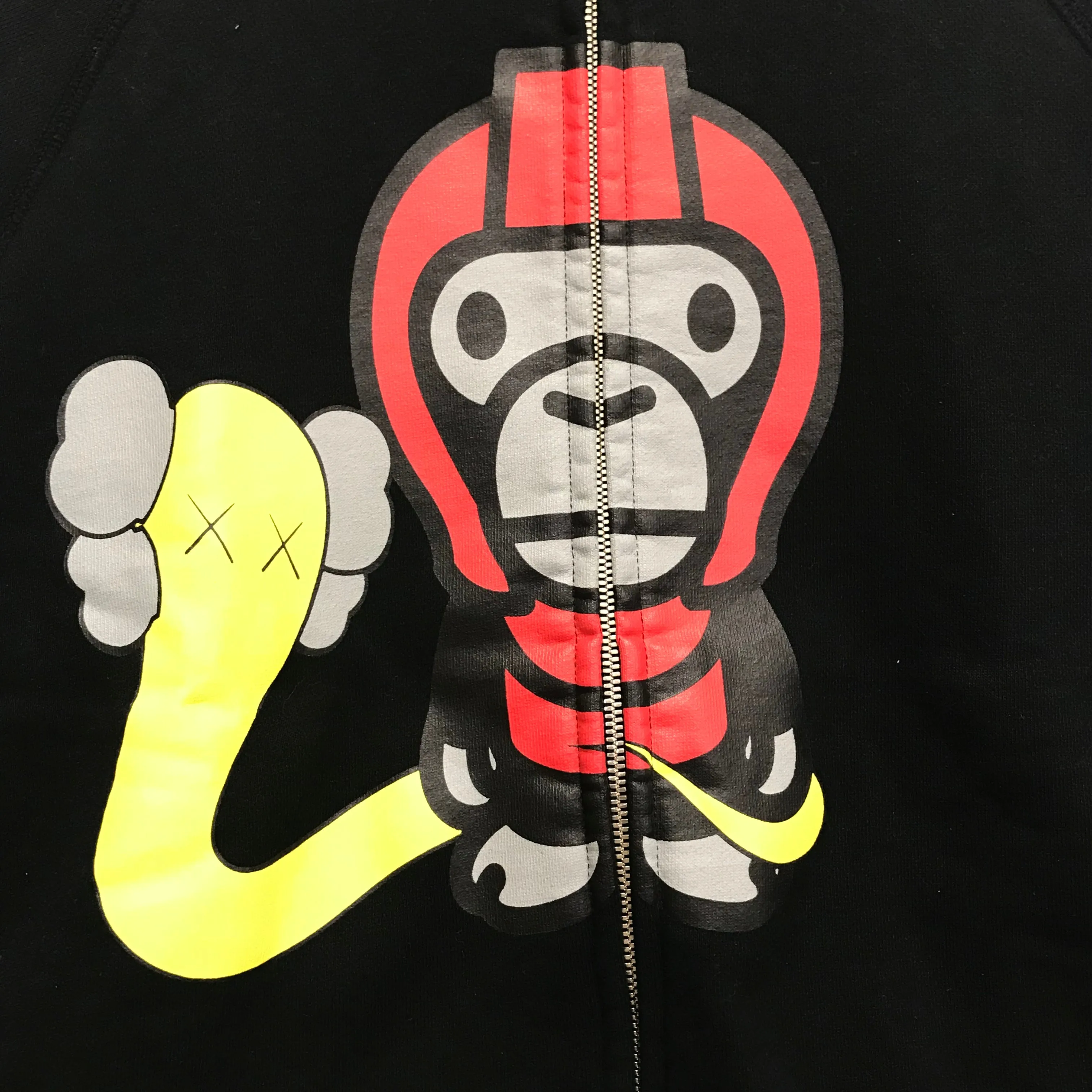 [S] Women's! A Bathing Ape Bape x Kaws Bendy Logo Full Zip Hoodie
