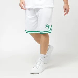 Sean John Monogram Logo Basketball Terry Shorts white/green