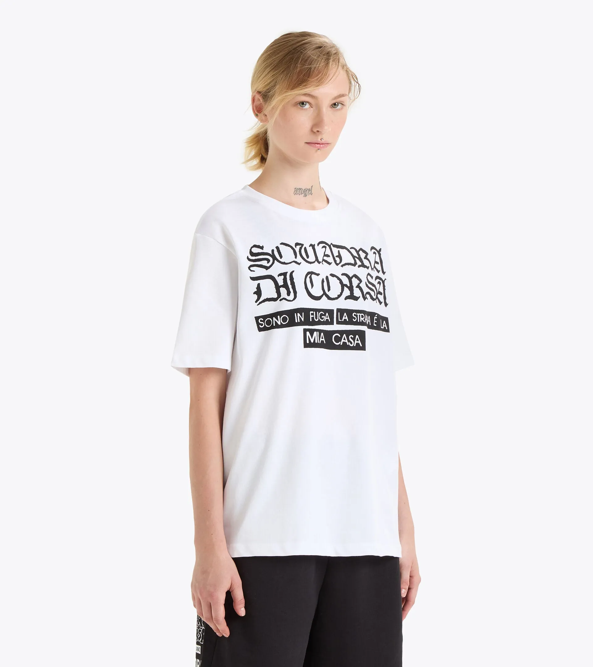 SHORT SLEEVE T-SHIRT SQUADRA DI CORSA - OPTICAL WHITE