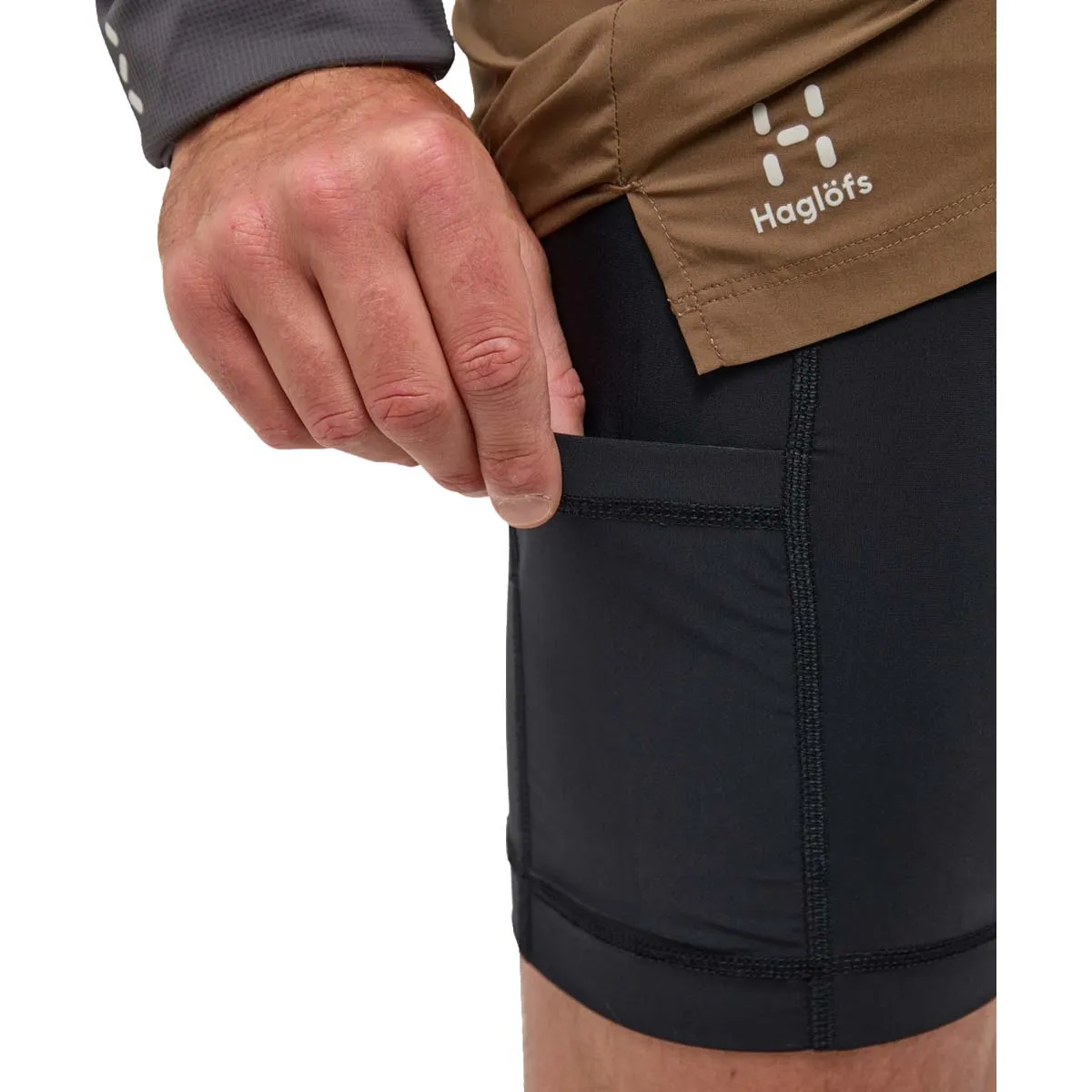 Shorts Masculino LIM Tempo Trail 2 em 1 Short Haglöfs Marrom
