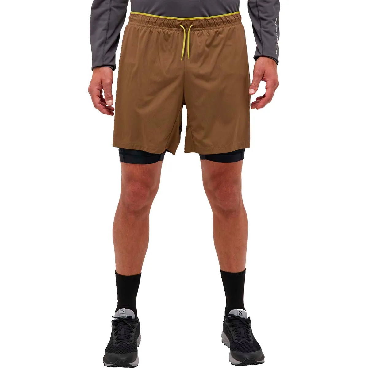 Shorts Masculino LIM Tempo Trail 2 em 1 Short Haglöfs Marrom
