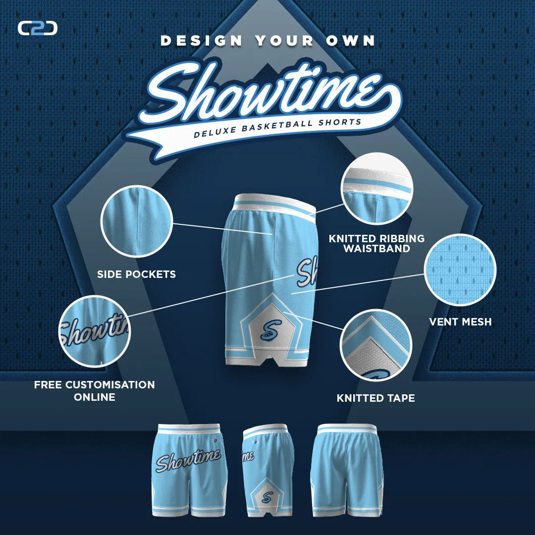 Showtime Deluxe Basketball Shorts Pockets Plus Lining Design Your Own Custom