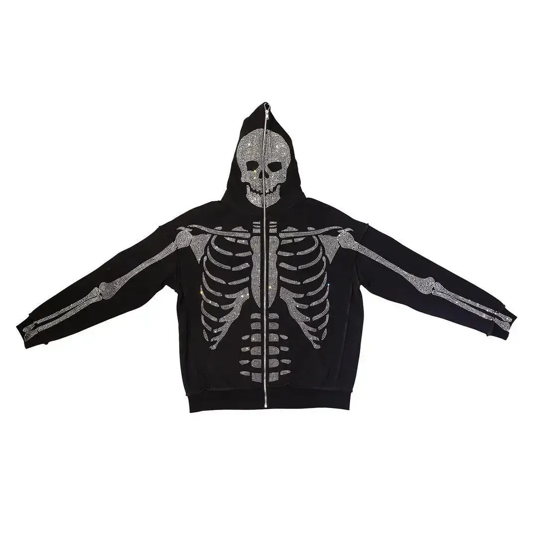 Skeleton Rhinestone Hoodie