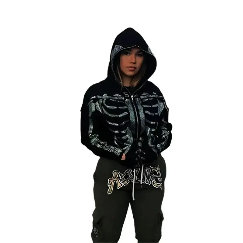 Skeleton Rhinestone Hoodie