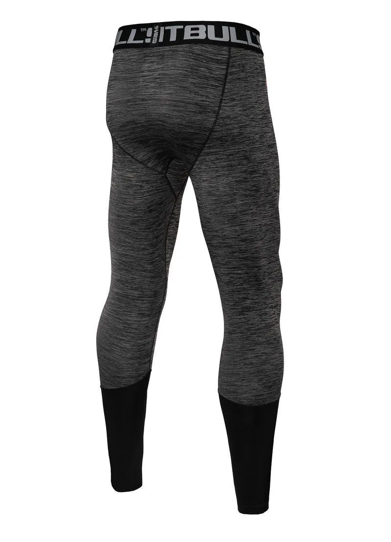 Small Logo Sports Compression Pants - Performance Pro Plus Graphite