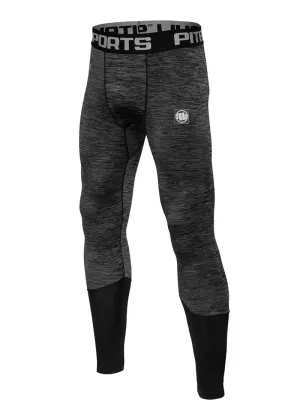 Small Logo Sports Compression Pants - Performance Pro Plus Graphite