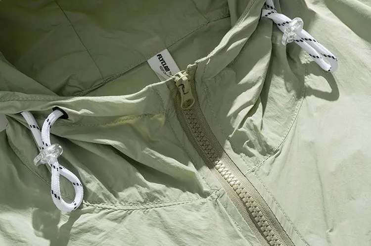 Solid Color Men's Windbreaker Featuring Elastic Band Cuffs