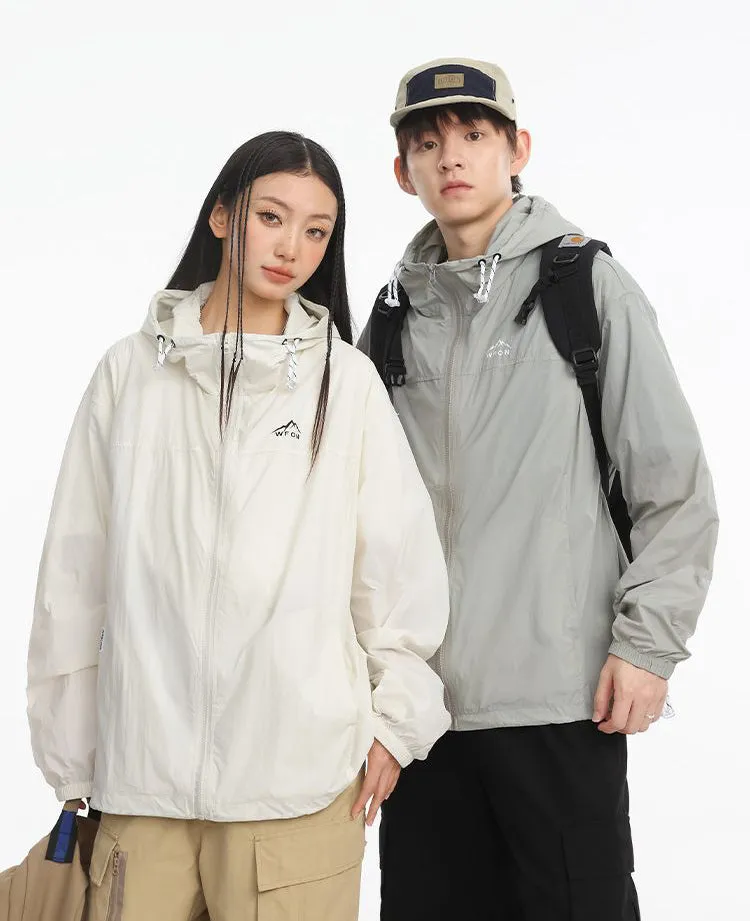 Solid Color Men's Windbreaker Featuring Elastic Band Cuffs