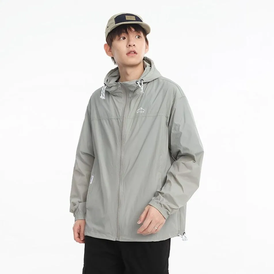 Solid Color Men's Windbreaker Featuring Elastic Band Cuffs