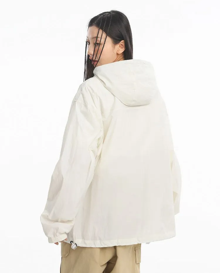 Solid Color Men's Windbreaker Featuring Elastic Band Cuffs