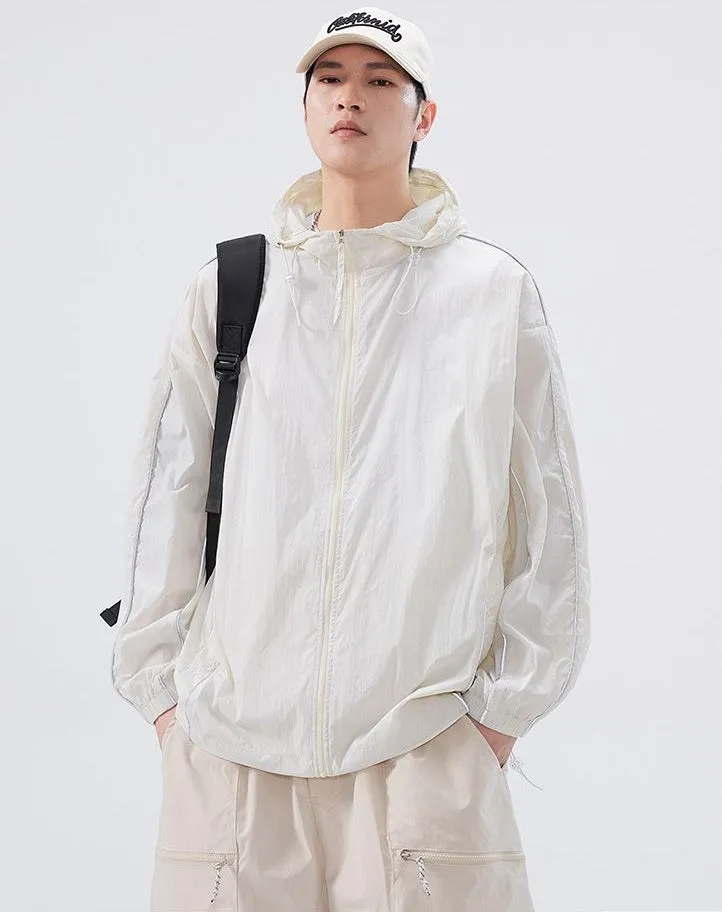 Solid Color Relaxed-Fit Windbreaker for Summer and Autumn