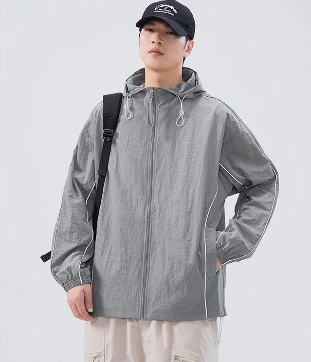 Solid Color Relaxed-Fit Windbreaker for Summer and Autumn