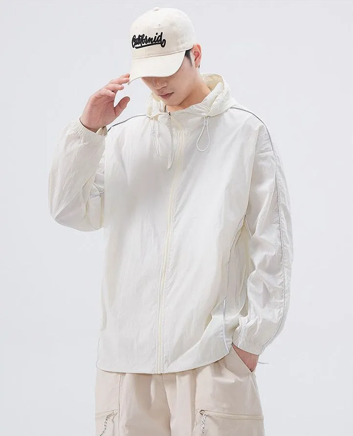 Solid Color Relaxed-Fit Windbreaker for Summer and Autumn
