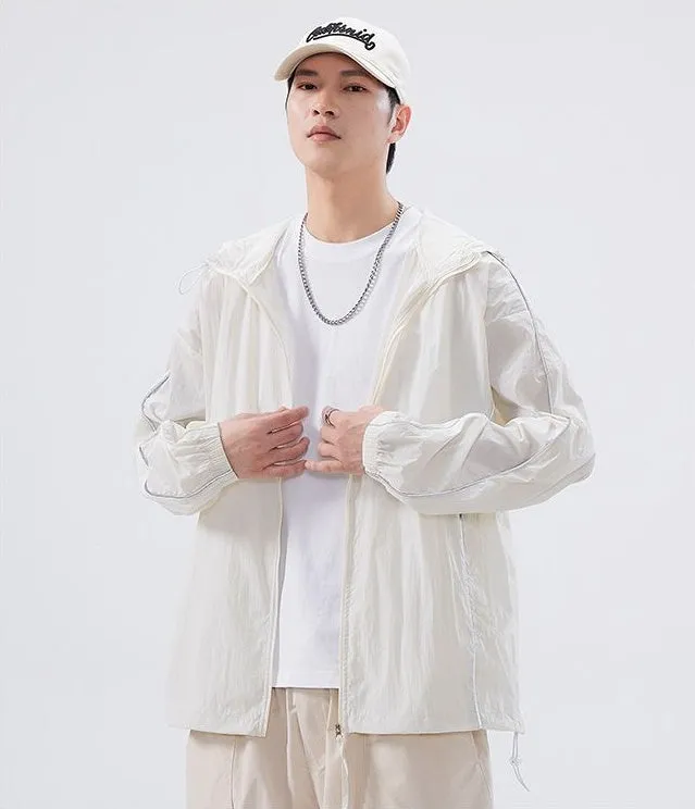 Solid Color Relaxed-Fit Windbreaker for Summer and Autumn