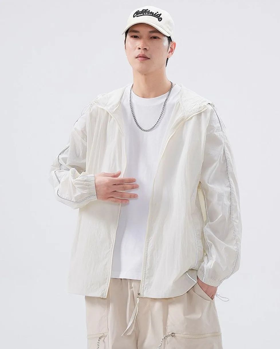 Solid Color Relaxed-Fit Windbreaker for Summer and Autumn