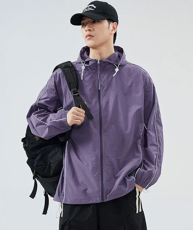 Solid Color Relaxed-Fit Windbreaker for Summer and Autumn