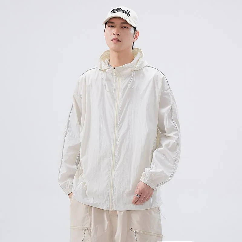 Solid Color Relaxed-Fit Windbreaker for Summer and Autumn
