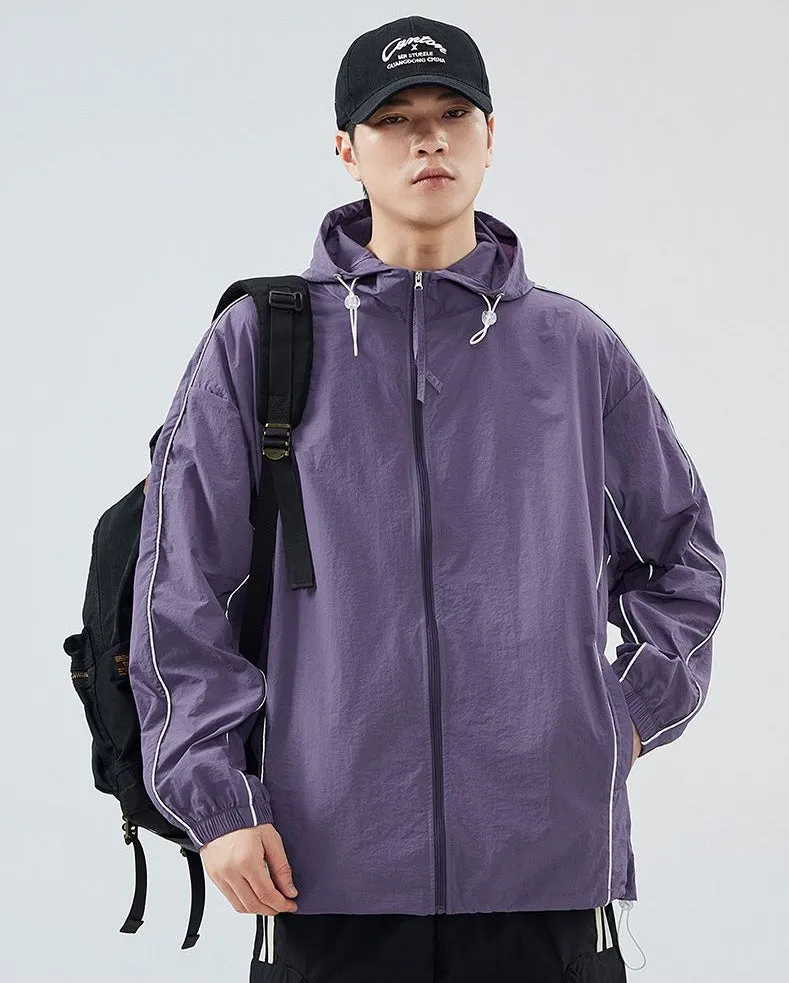 Solid Color Relaxed-Fit Windbreaker for Summer and Autumn