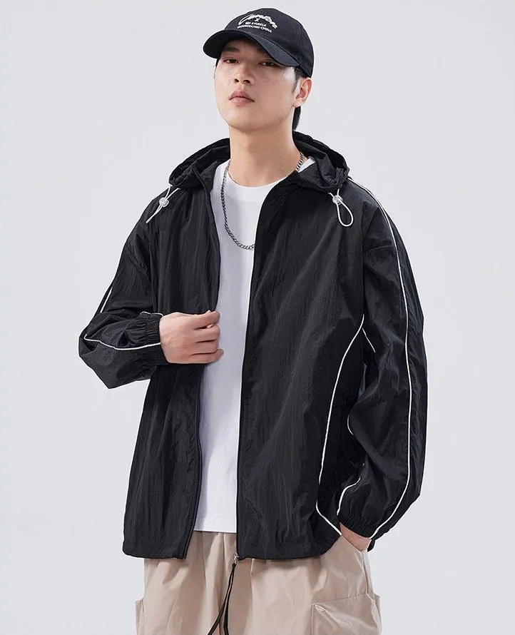 Solid Color Relaxed-Fit Windbreaker for Summer and Autumn
