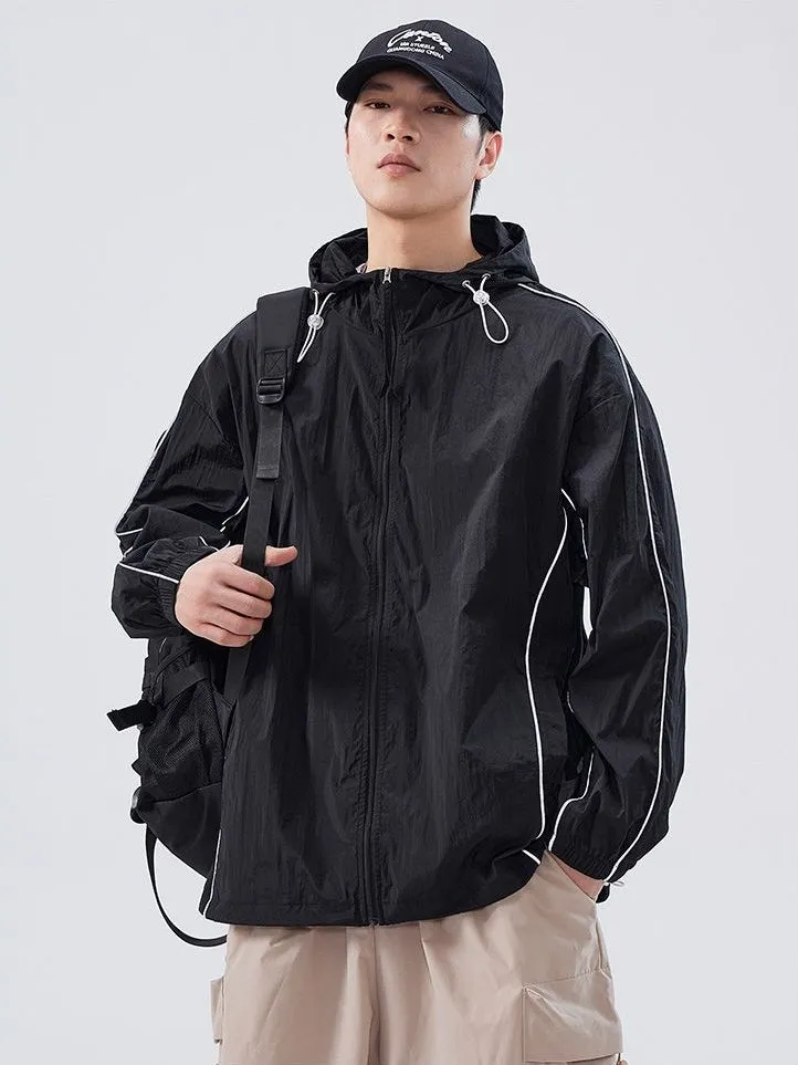 Solid Color Relaxed-Fit Windbreaker for Summer and Autumn
