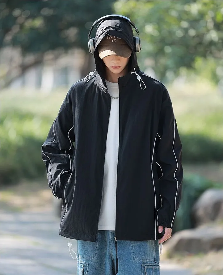 Solid Color Relaxed-Fit Windbreaker for Summer and Autumn
