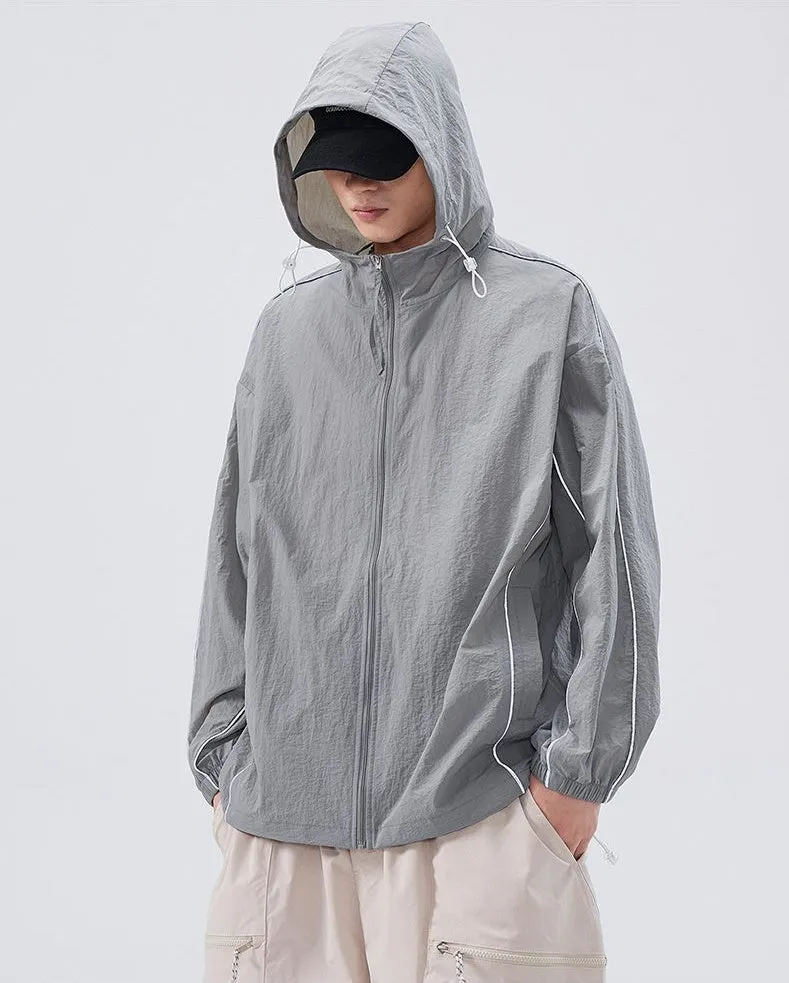 Solid Color Relaxed-Fit Windbreaker for Summer and Autumn