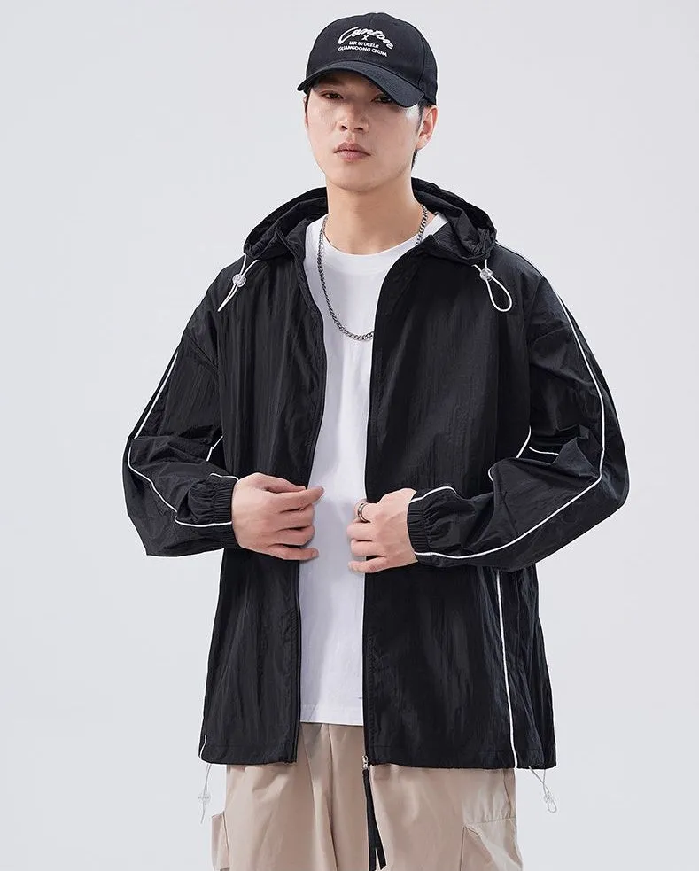 Solid Color Relaxed-Fit Windbreaker for Summer and Autumn