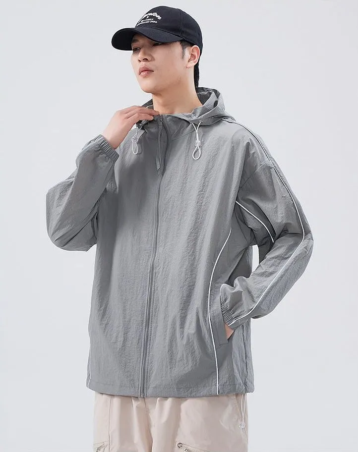 Solid Color Relaxed-Fit Windbreaker for Summer and Autumn