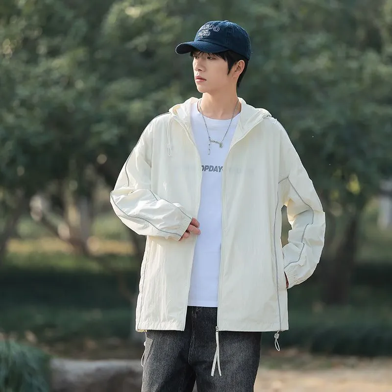 Solid Color Relaxed-Fit Windbreaker for Summer and Autumn