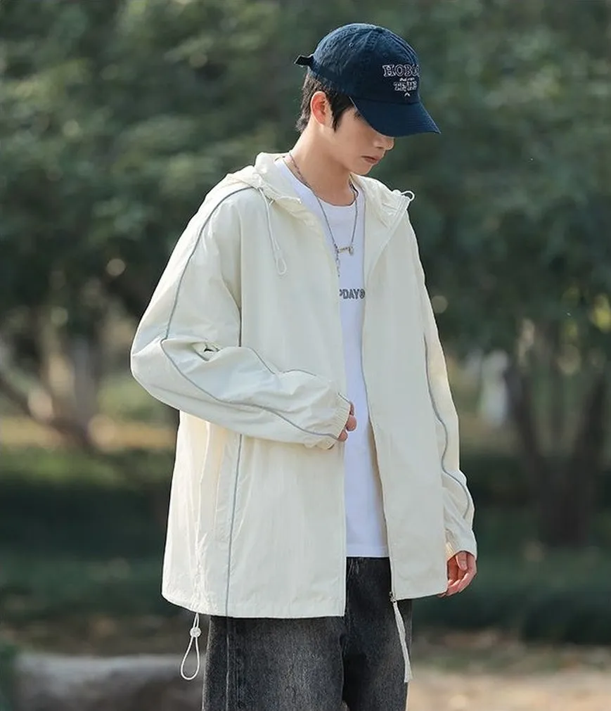 Solid Color Relaxed-Fit Windbreaker for Summer and Autumn