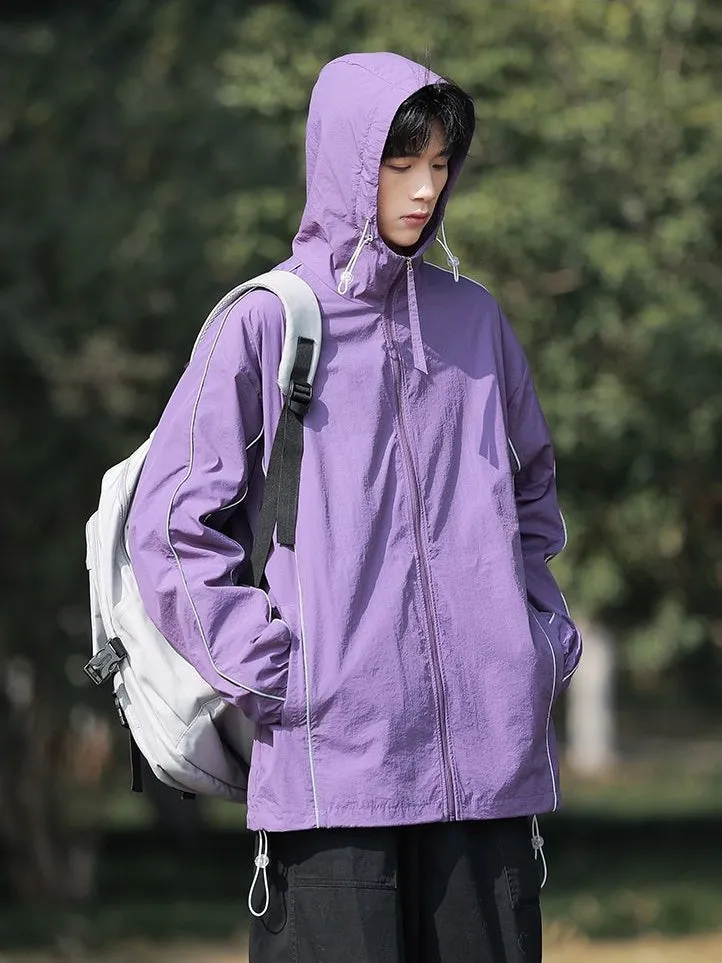 Solid Color Relaxed-Fit Windbreaker for Summer and Autumn