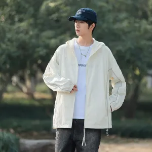 Solid Color Relaxed-Fit Windbreaker for Summer and Autumn