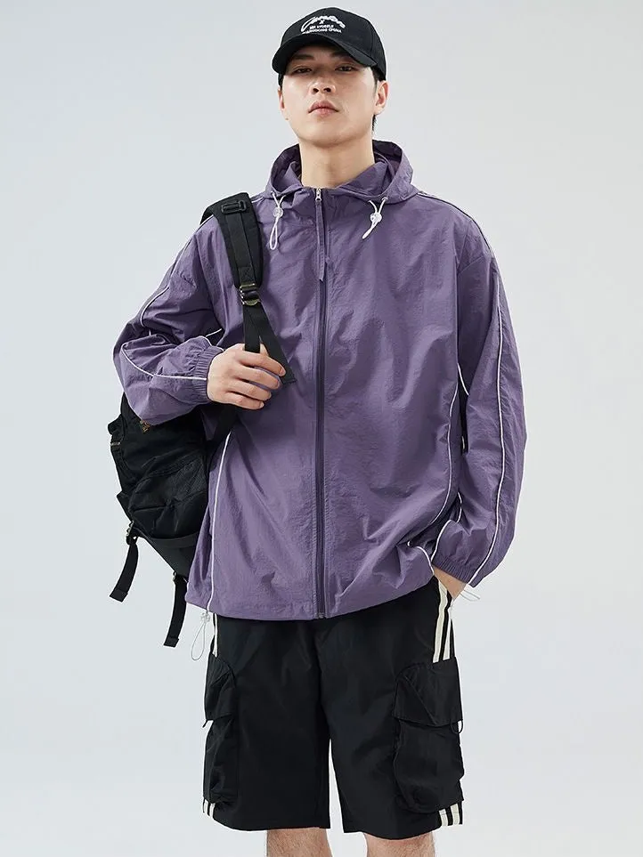 Solid Color Relaxed-Fit Windbreaker for Summer and Autumn