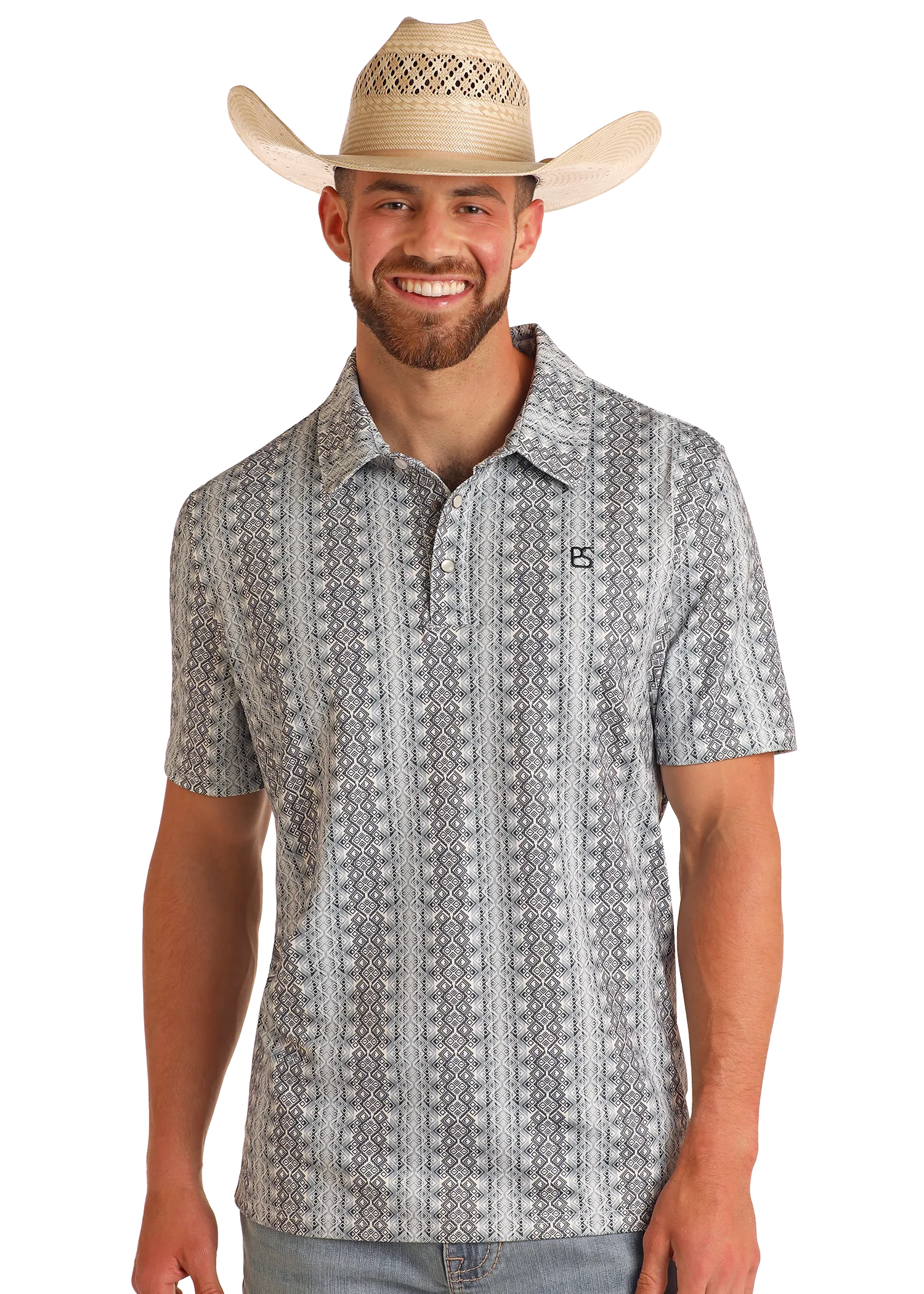 Southwest Wallpaper Print Performance Polo