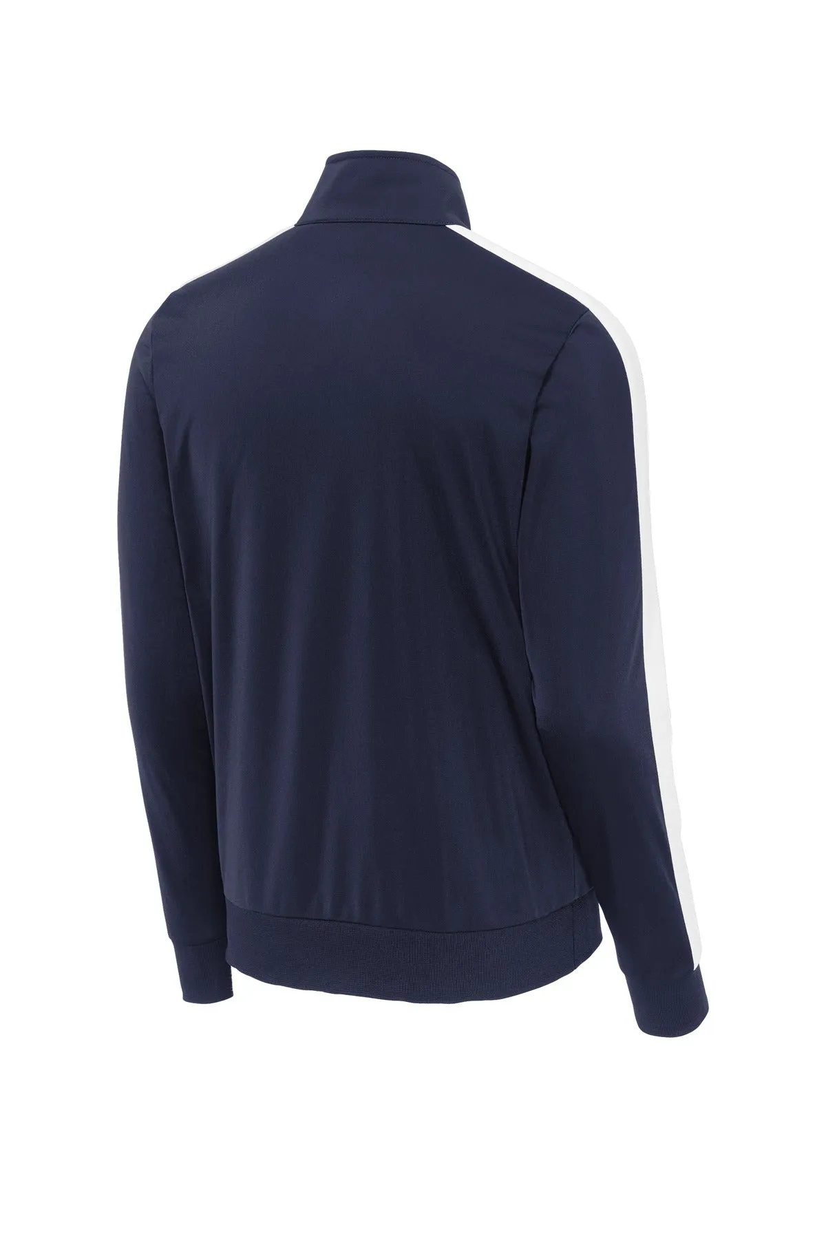 Sport-Tek  Tricot Sleeve Stripe Track Jacket. JST94 True Navy/ White