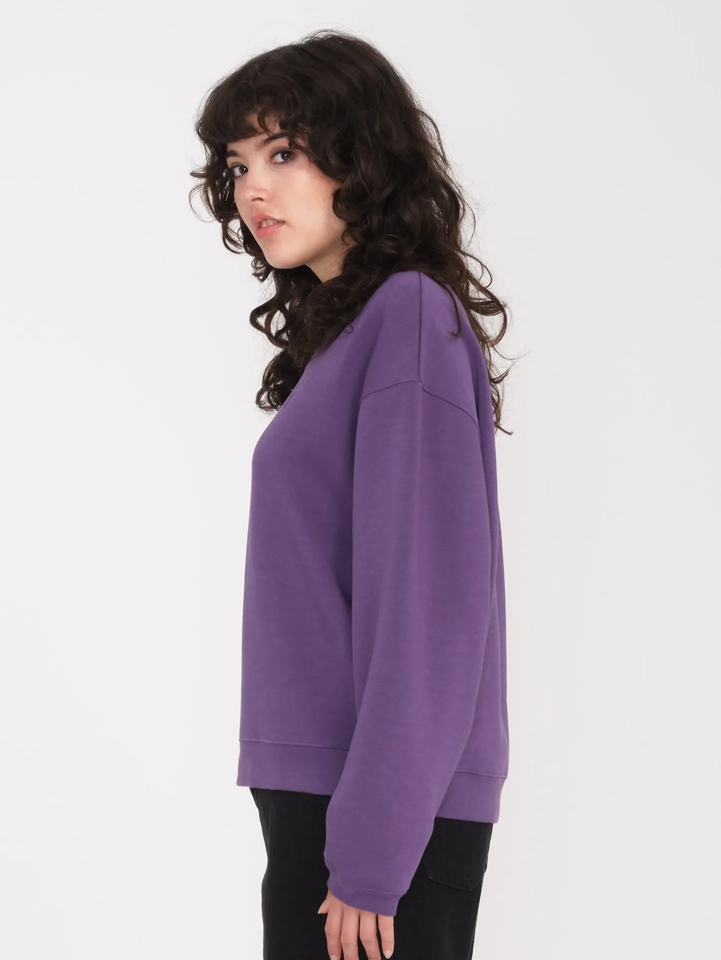 Stone Heart Up Sweatshirt - DEEP PURPLE