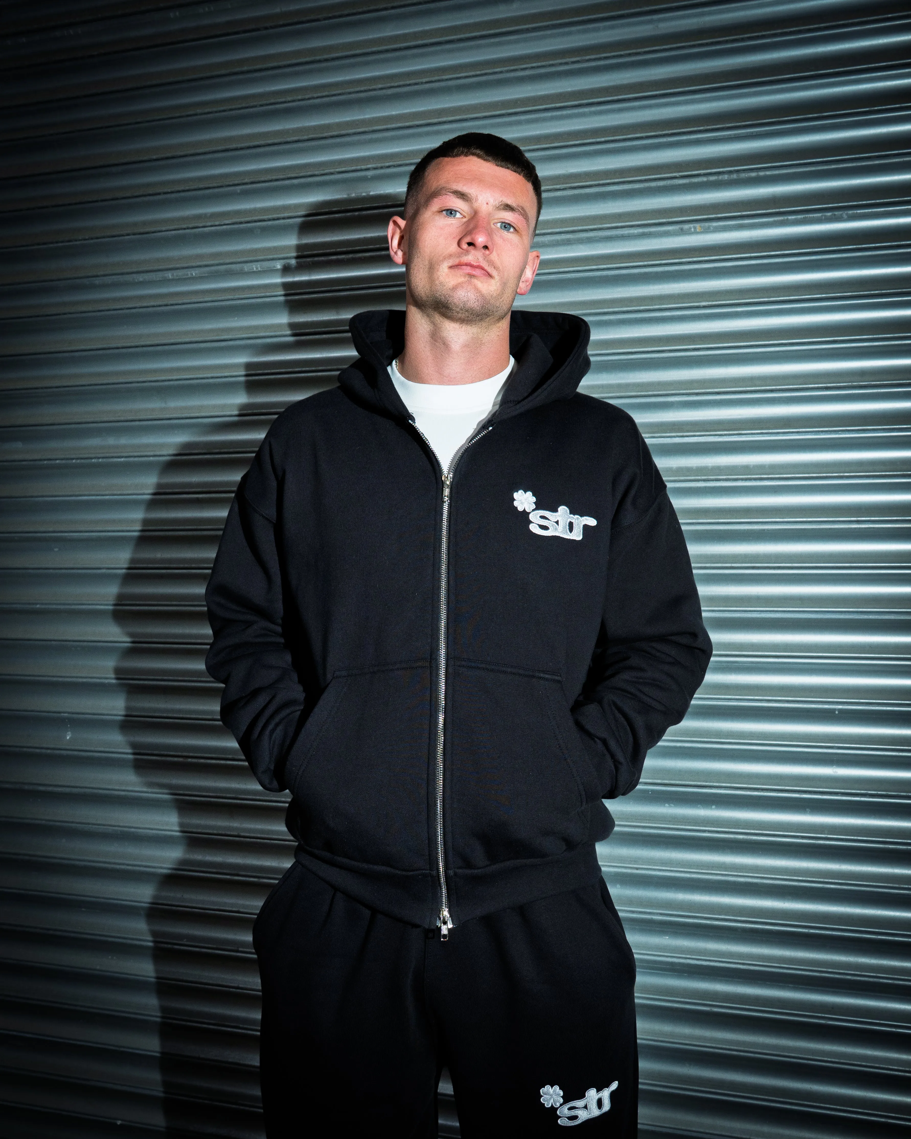 STR Clover Heavyweight Zip Up Hoodie (Black)