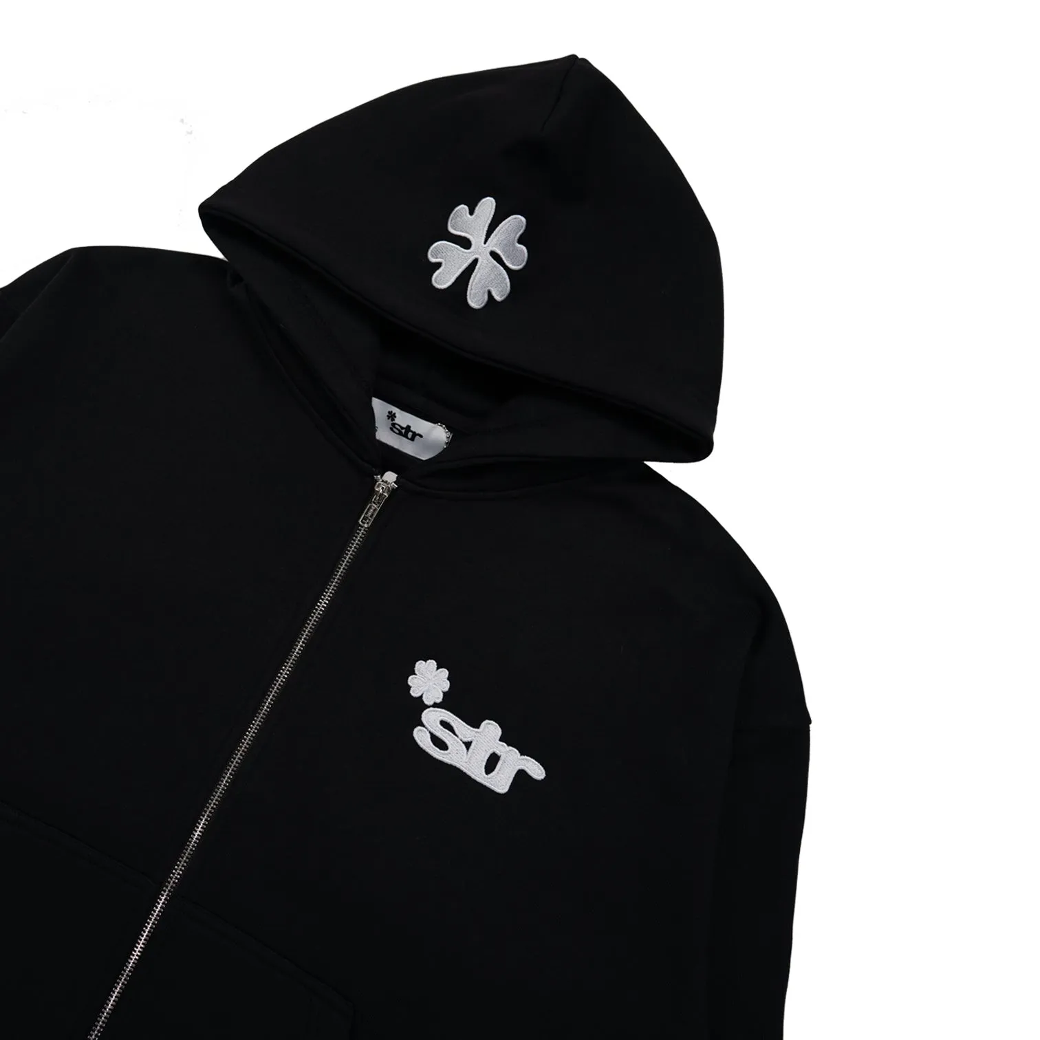STR Clover Heavyweight Zip Up Hoodie (Black)
